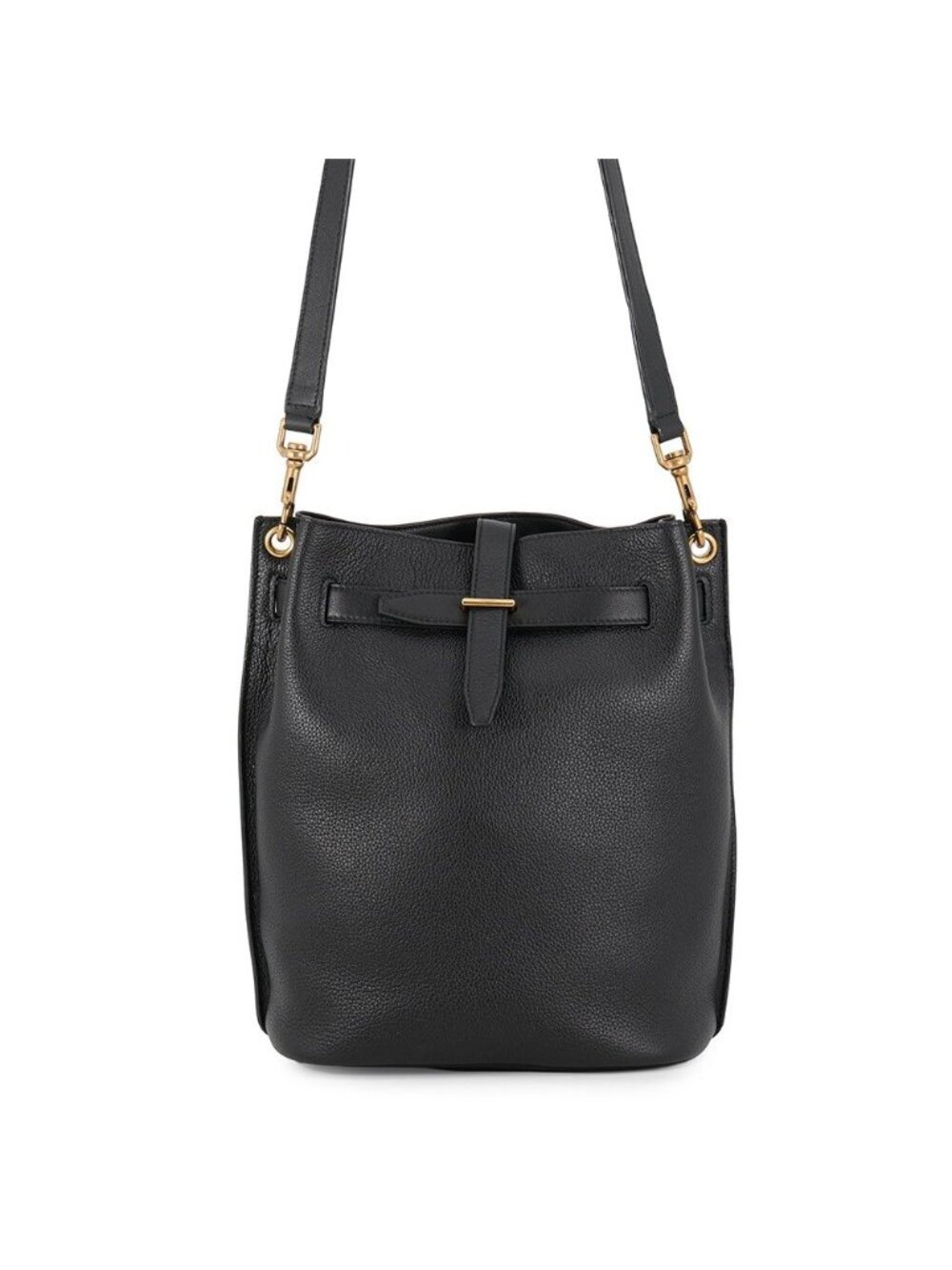 Saint Laurent Paris Shoulder Bag Boucle Leather Black